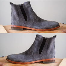 Load image into Gallery viewer, Grey Valpo slip-on boot, custom made with love in Santiago by Franco Silva.